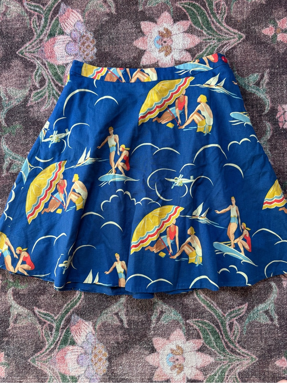 Ralph Lauren Rare Vintage Style Mikaela Retro Beach Print Skirt - Size 6